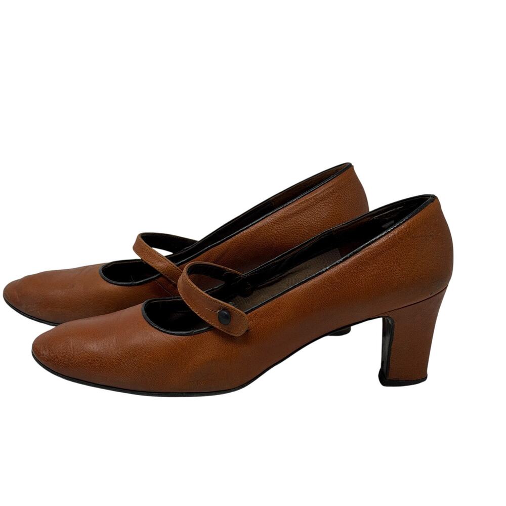 VTG 1960's 1970's Joyce of California Candy Amber Kid Leather Heels Shoes 9 N